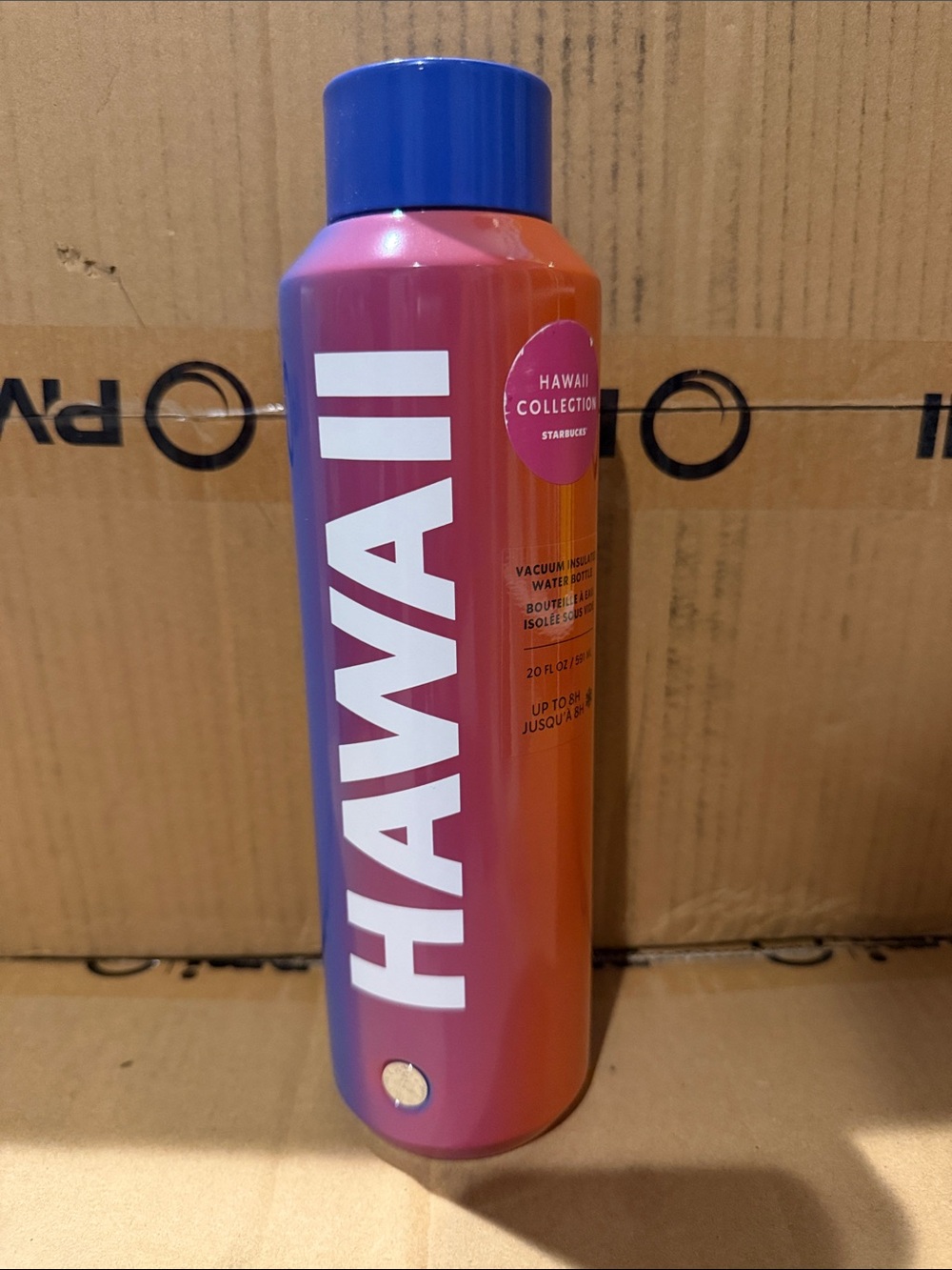 Starbucks Hawaii Gradient Pink Orange Blue Insulated Bottle